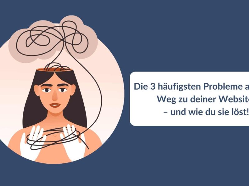 Eine Frau, die einen Knäuel Faden hält, dieser als Knoten über ihrem Kopf zusammen läuft.