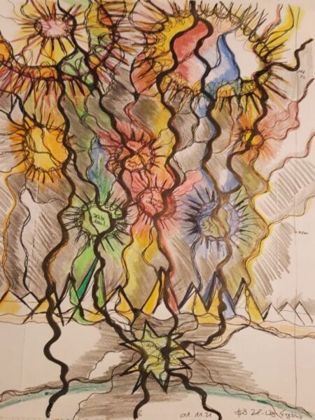 Neurographik mit Dreiecken, die eine Rampe darstellen. Es soll Wachstum, Verbindung symbolisiert werden.